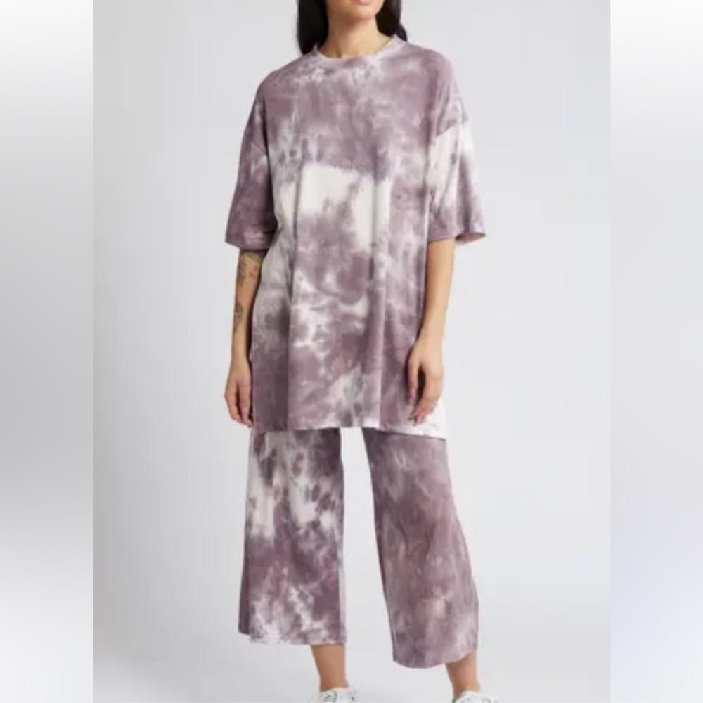 NWT - Dressed in Lala NWT Lex Ribbed Tie Dye Playsuit in Vintage Plum